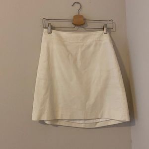 Lined, white corduroy skirt